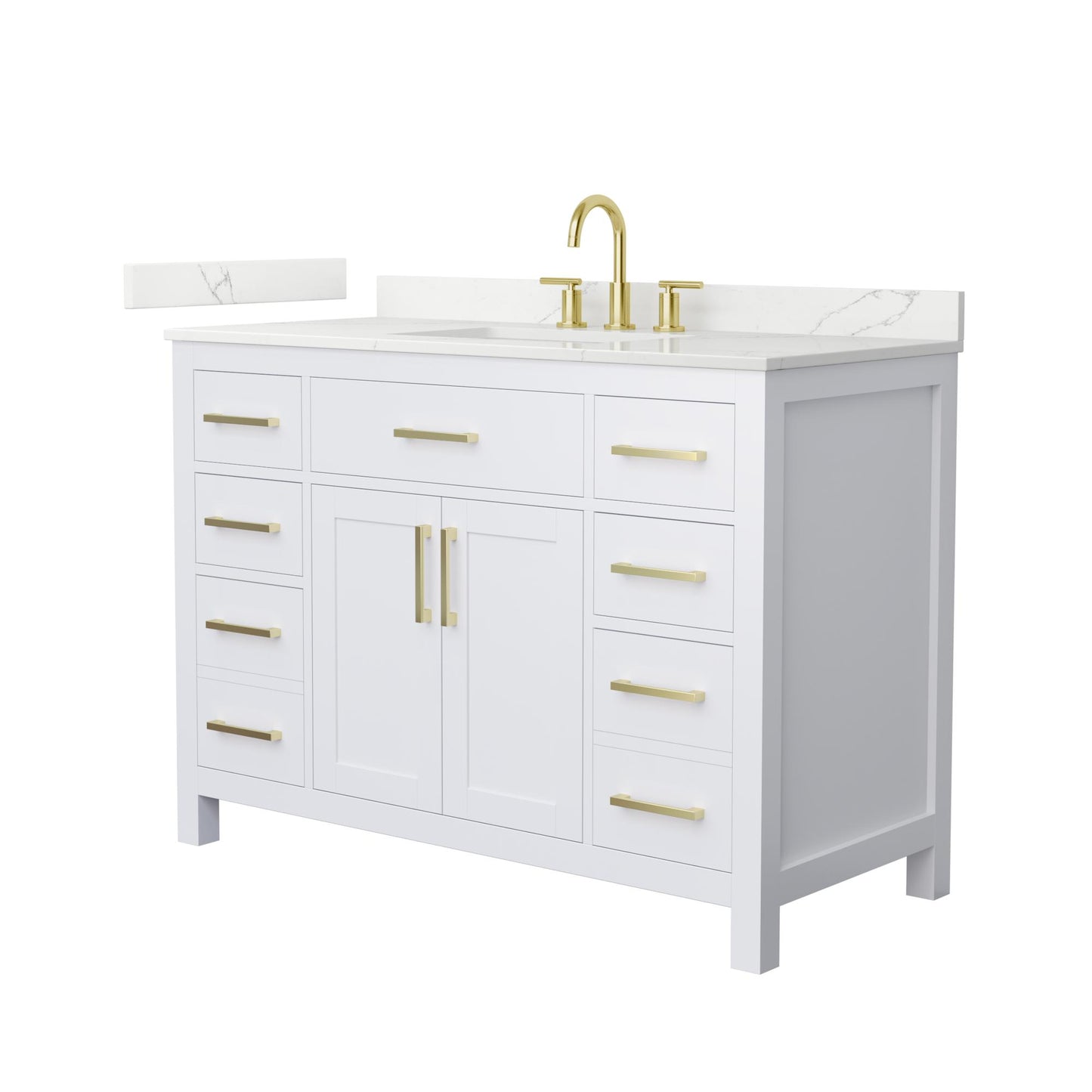 Beckett Bathroom Vanity with Countertop 48 inch Single Sink 3-hole Faucet Setup