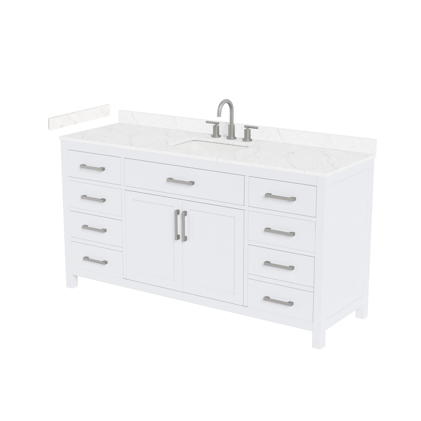 Beckett Bathroom Vanity with Countertop 66 inch Single Sink 3-hole Faucet Setup