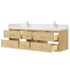 Custom image for Scandinavian Oak with Brushed Nickel Trim / White Quartz / No Mirror