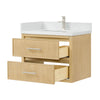 Custom image for Scandinavian Oak with Brushed Nickel Trim / White Quartz / No Mirror