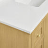 Custom image for Honey Oak with Matte Black Trim / White Quartz / No Mirror