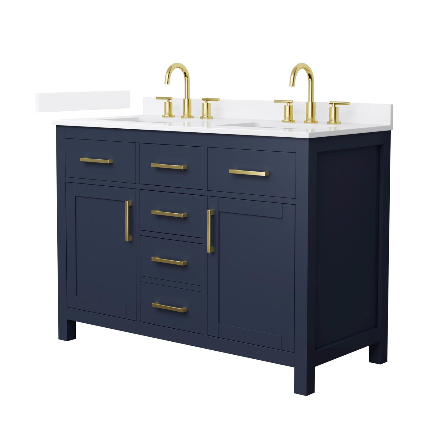 Beckett Bathroom Vanity with Countertop 48 inch Double Sink 3-hole Faucet Setup
