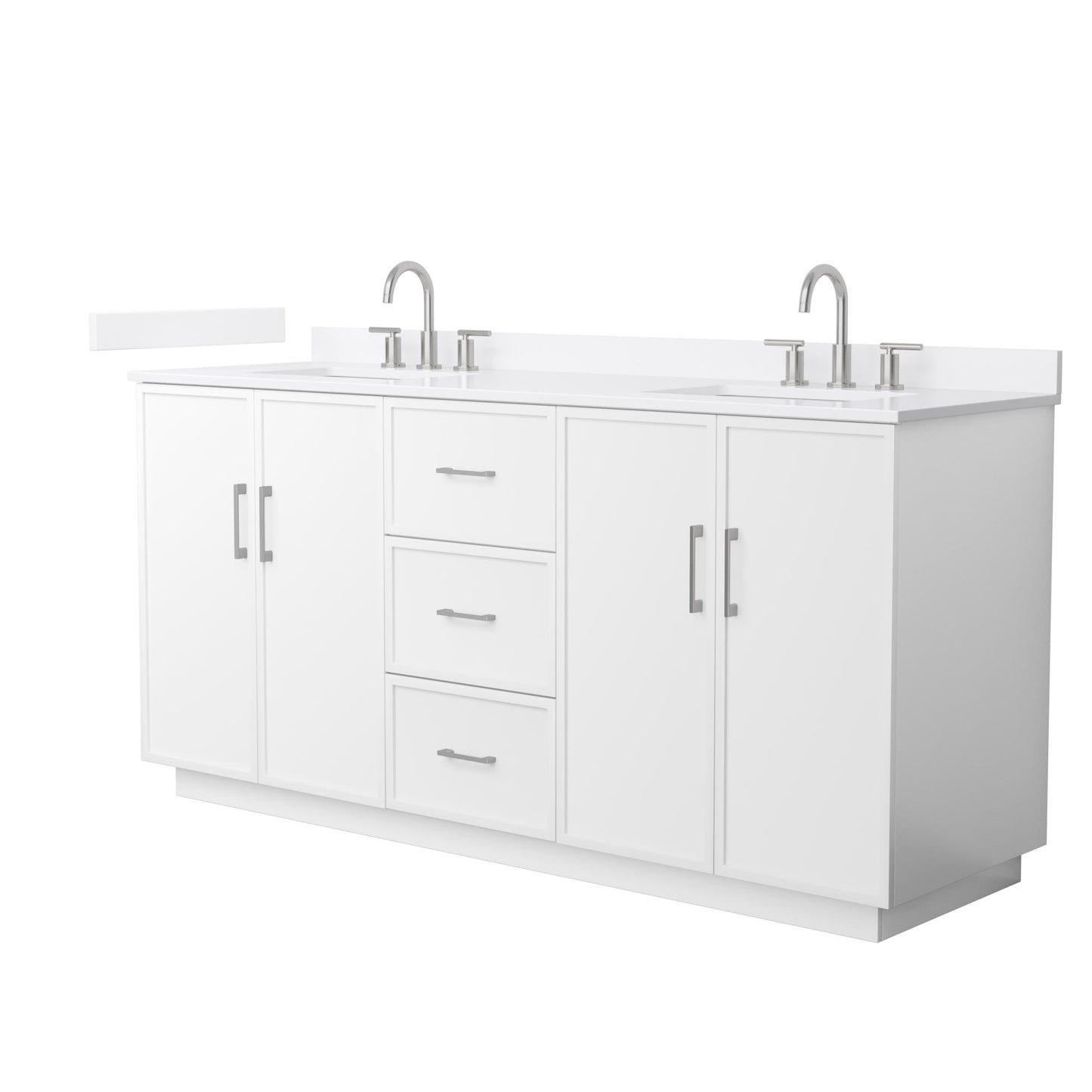 Elan TK Bathroom Vanity with Countertop 72 inch Double Sink 3-hole Faucet Setup