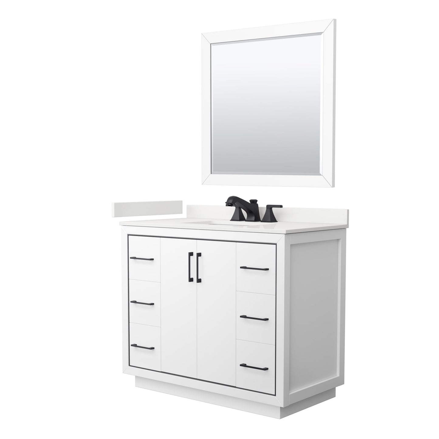 Icon Bathroom Vanity with Countertop 42 inch Single Sink 3-hole Faucet Setup