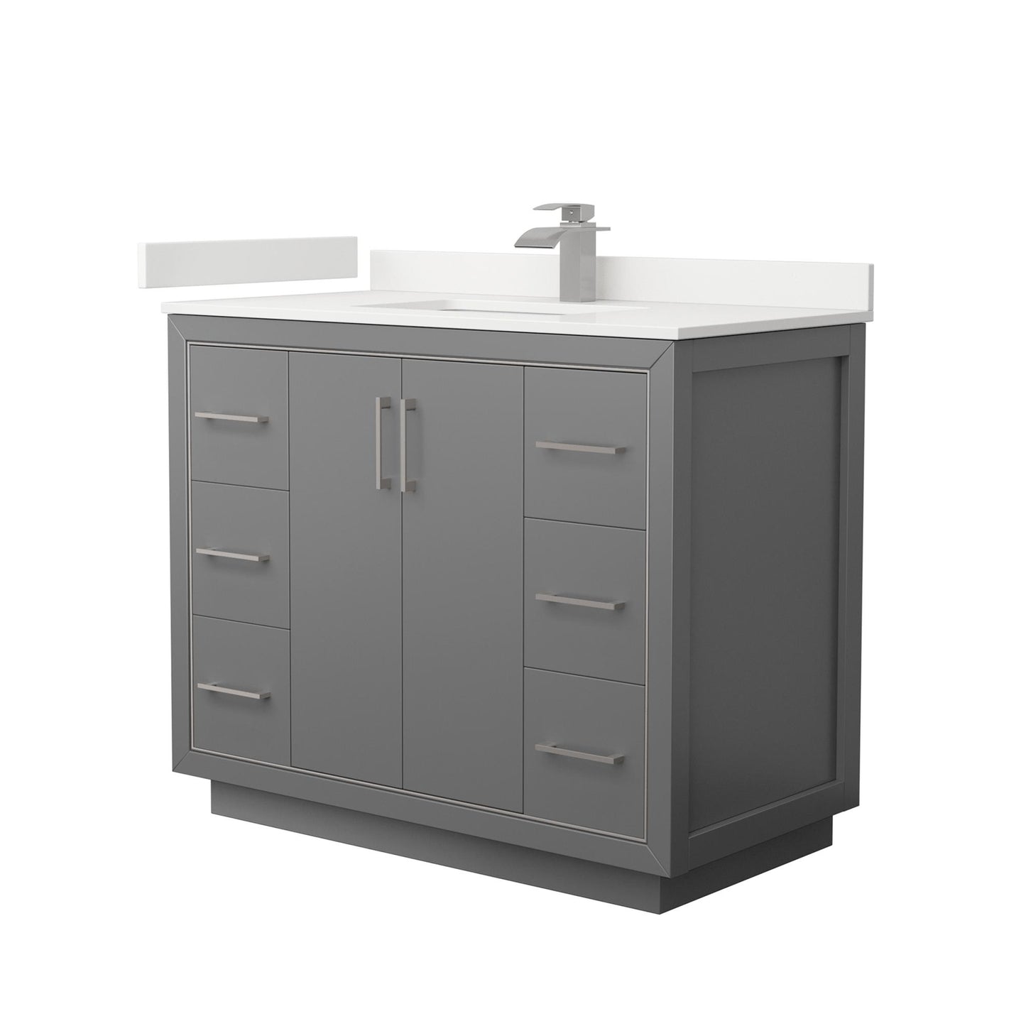 Icon Bathroom Vanity with Countertop 42 inch Single Sink Single hole Faucet Setup