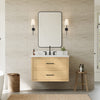 Custom image for Scandinavian Oak with Matte Black Trim / Giotto Quartz / No Mirror