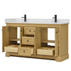 Custom image for Honey Oak with Matte Black Trim / White Quartz / No Mirror