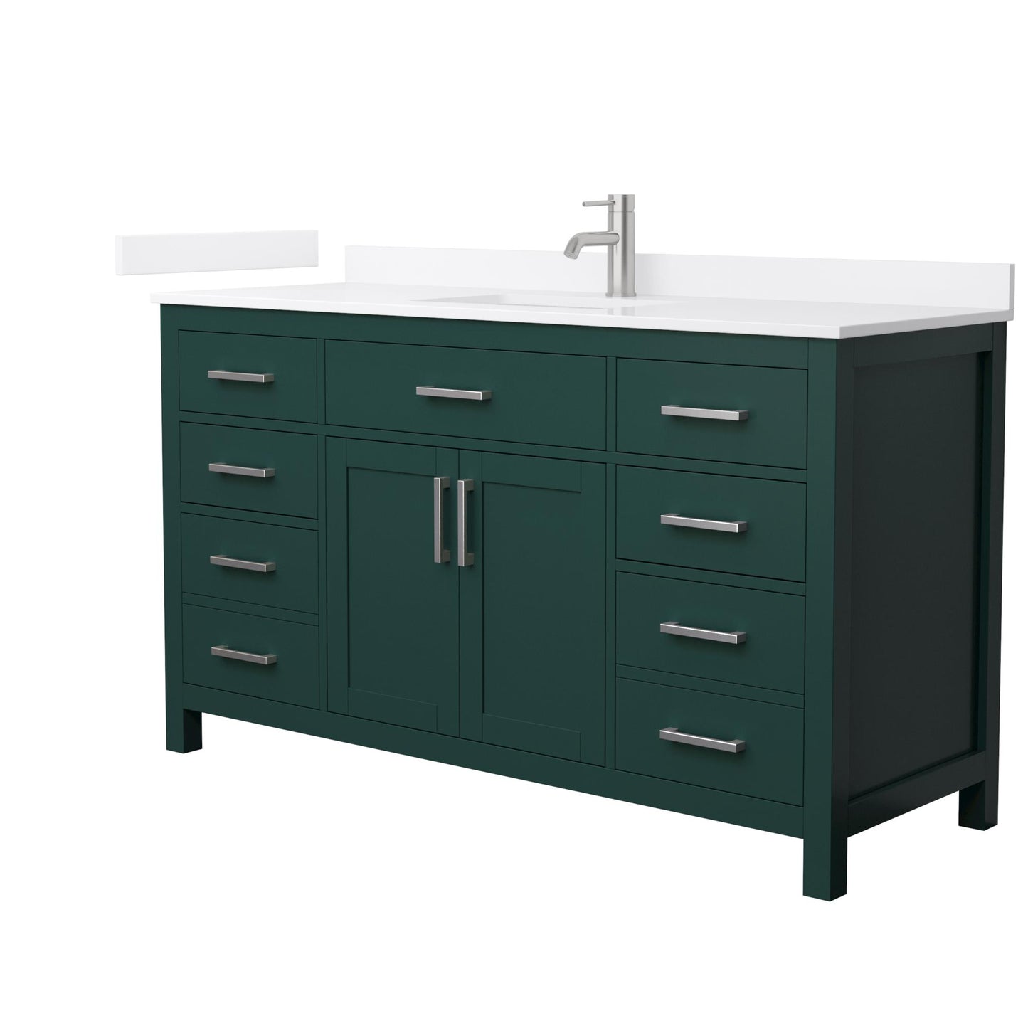 Beckett Bathroom Vanity with Countertop 60 inch Single Sink Single hole Faucet Setup