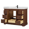 Custom image for Dark Walnut with Matte Black Trim / White Quartz / No Mirror