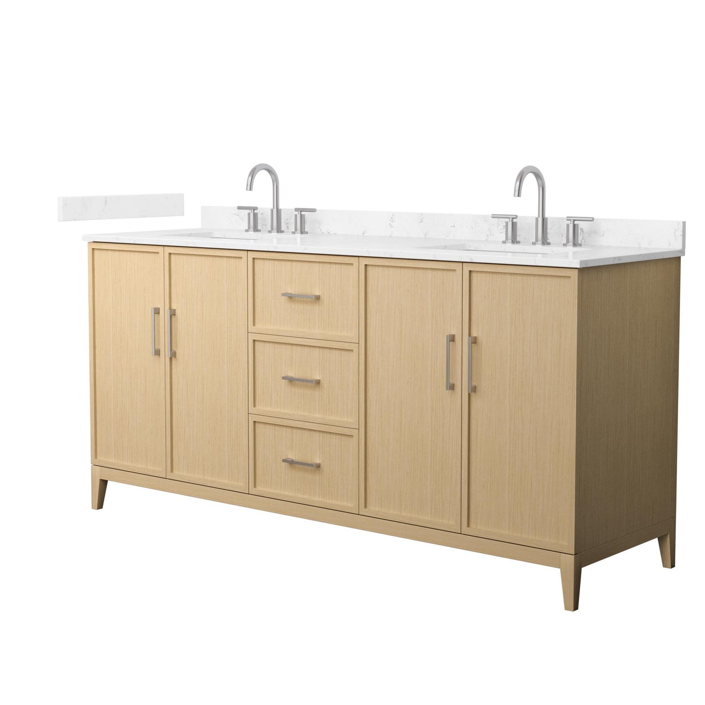 Elan Bathroom Vanity with Countertop 72 inch Double Sink 3-hole Faucet Setup