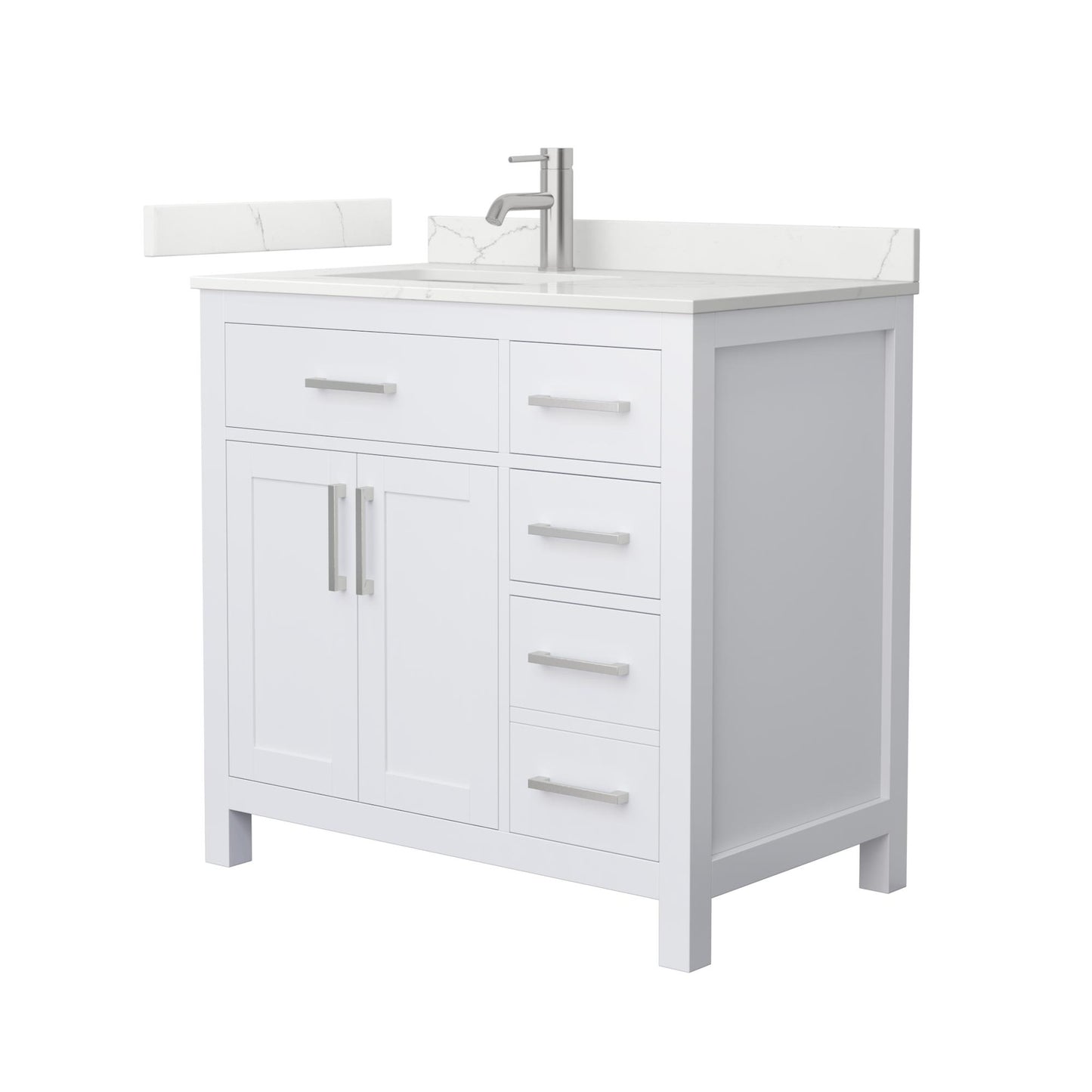 Beckett Bathroom Vanity with Countertop 36 inch Single Sink Single hole Faucet Setup