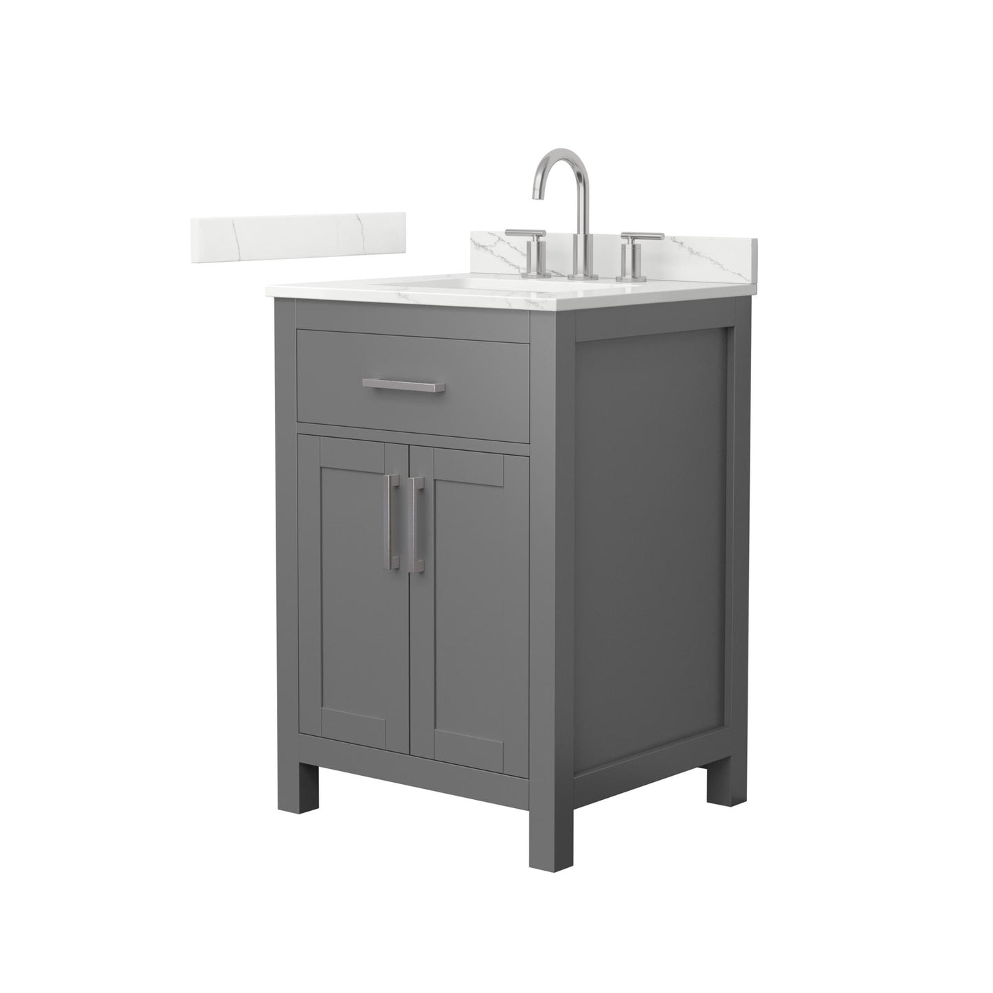 Beckett Bathroom Vanity with Countertop 24 inch Single Sink 3-hole Faucet Setup