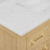 Custom image for Rift Oak with Brushed Gold Trim / Giotto Quartz / No Mirror