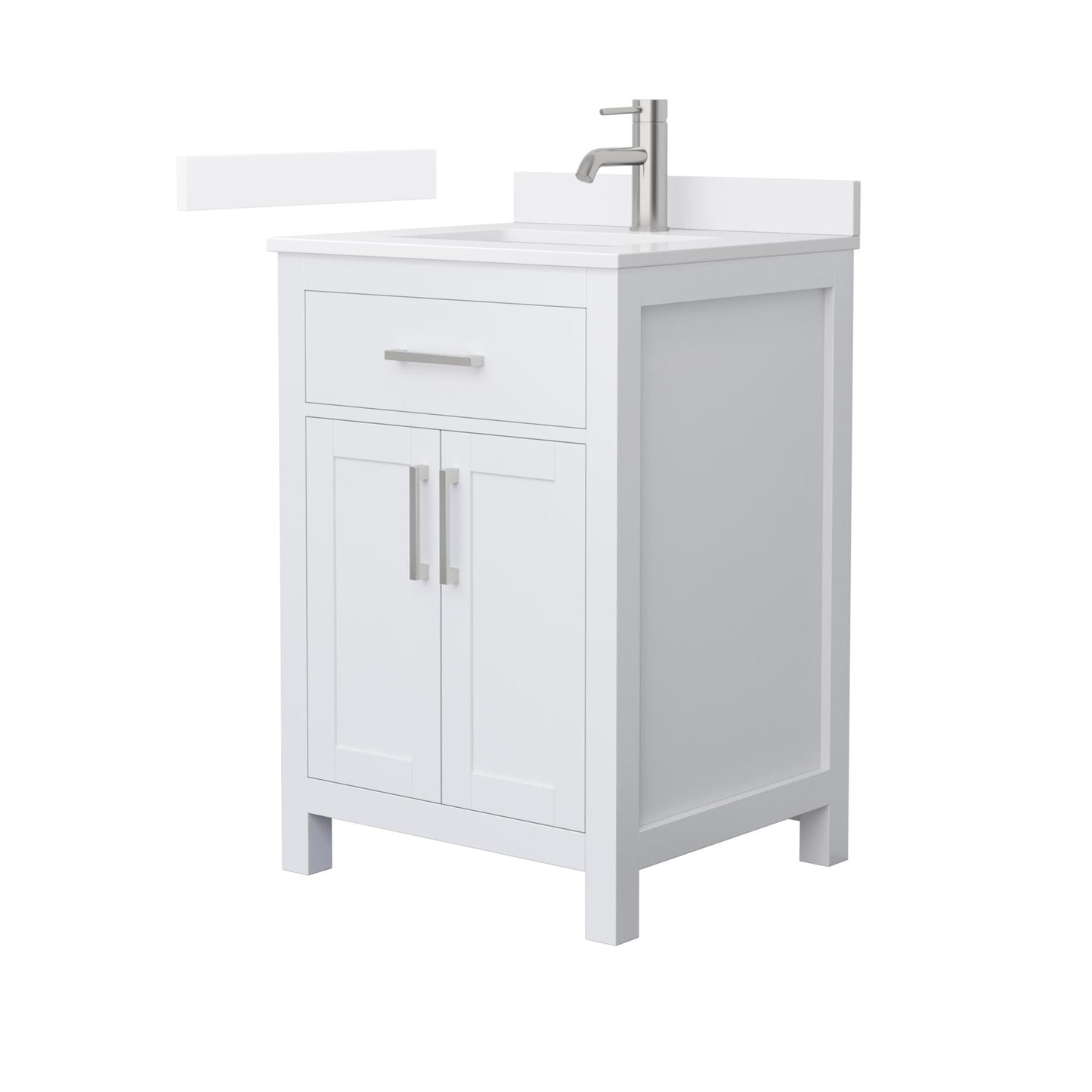 Beckett Bathroom Vanity with Countertop 24 inch Single Sink Single hole Faucet Setup