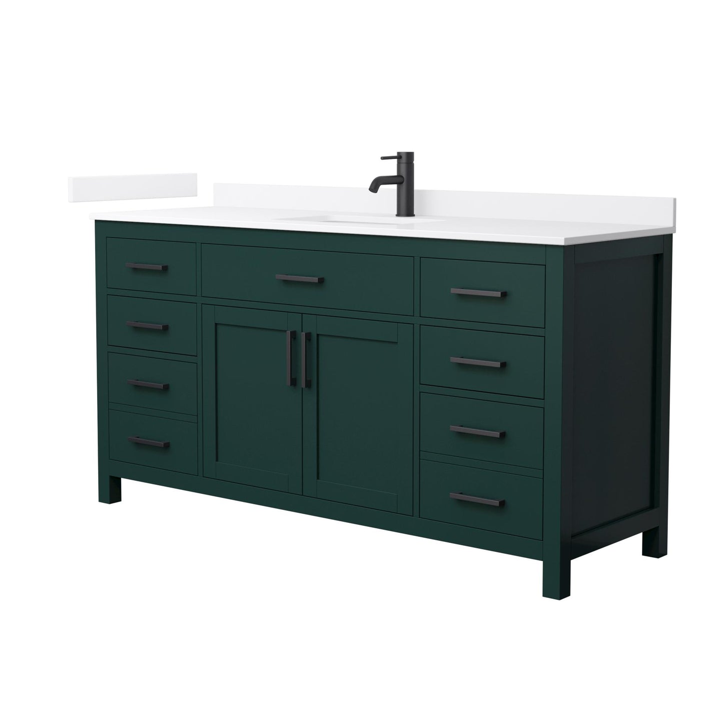 Beckett Bathroom Vanity with Countertop 66 inch Single Sink Single hole Faucet Setup