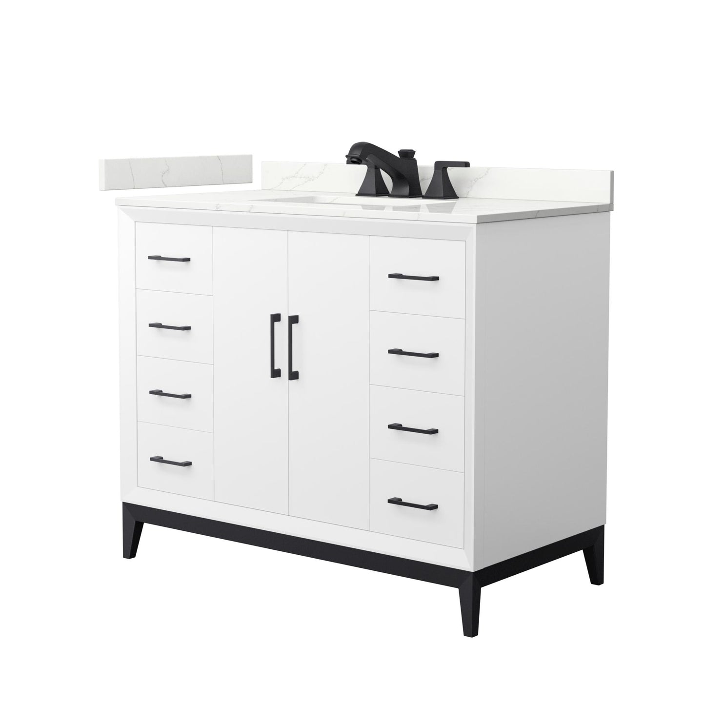 Amici Bathroom Vanity with Countertop 42 inch Single Sink 3-hole Faucet Setup