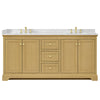 Custom image for Honey Oak with Brushed Gold Trim / Carrara Cultured Marble / No Mirror