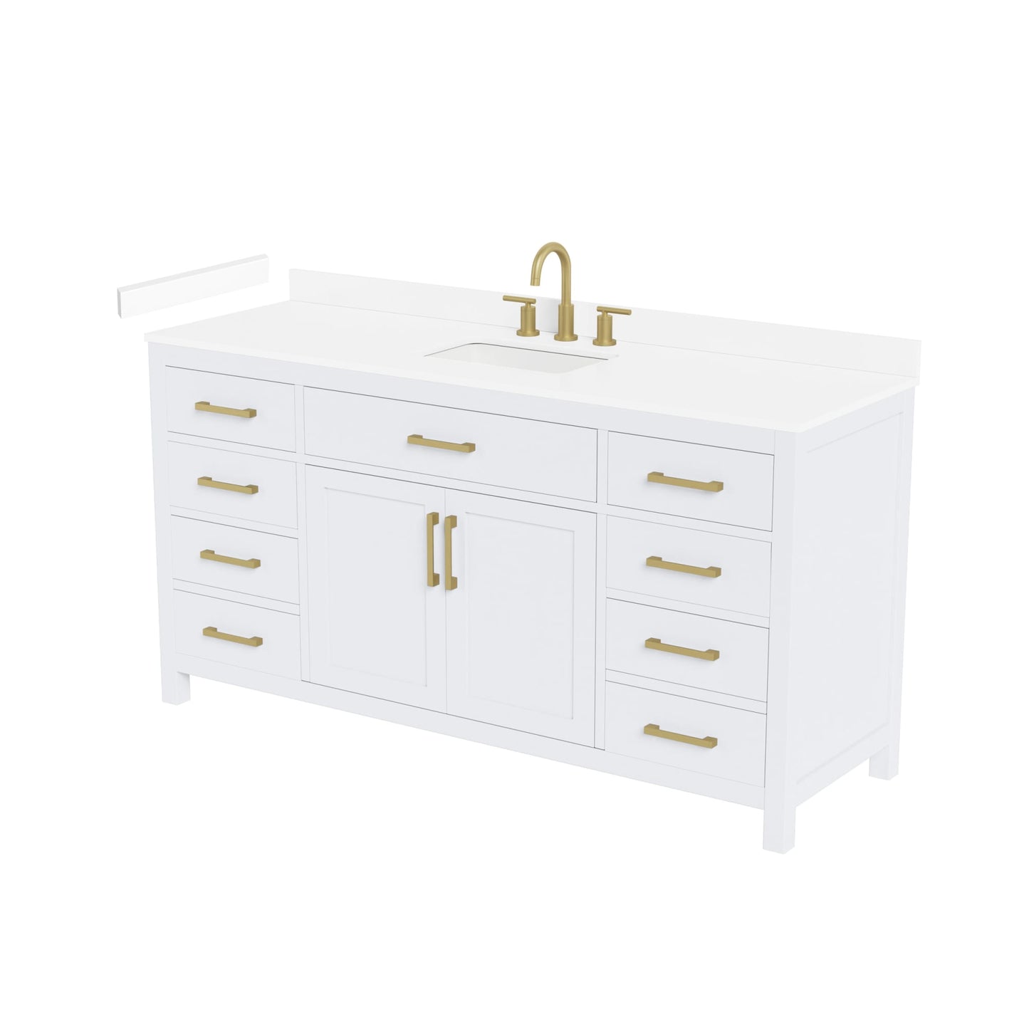 Beckett Bathroom Vanity with Countertop 66 inch Single Sink 3-hole Faucet Setup