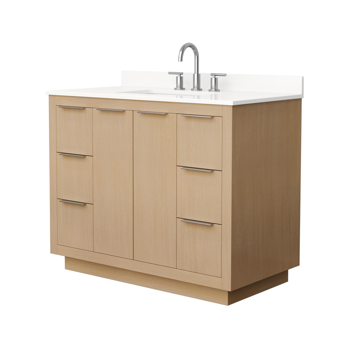 Maroni Bathroom Vanity with Countertop 42 inch Single Sink 3-hole Faucet Setup