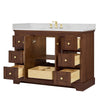 Custom image for Dark Walnut with Brushed Gold Trim / Carrara Cultured Marble / No Mirror