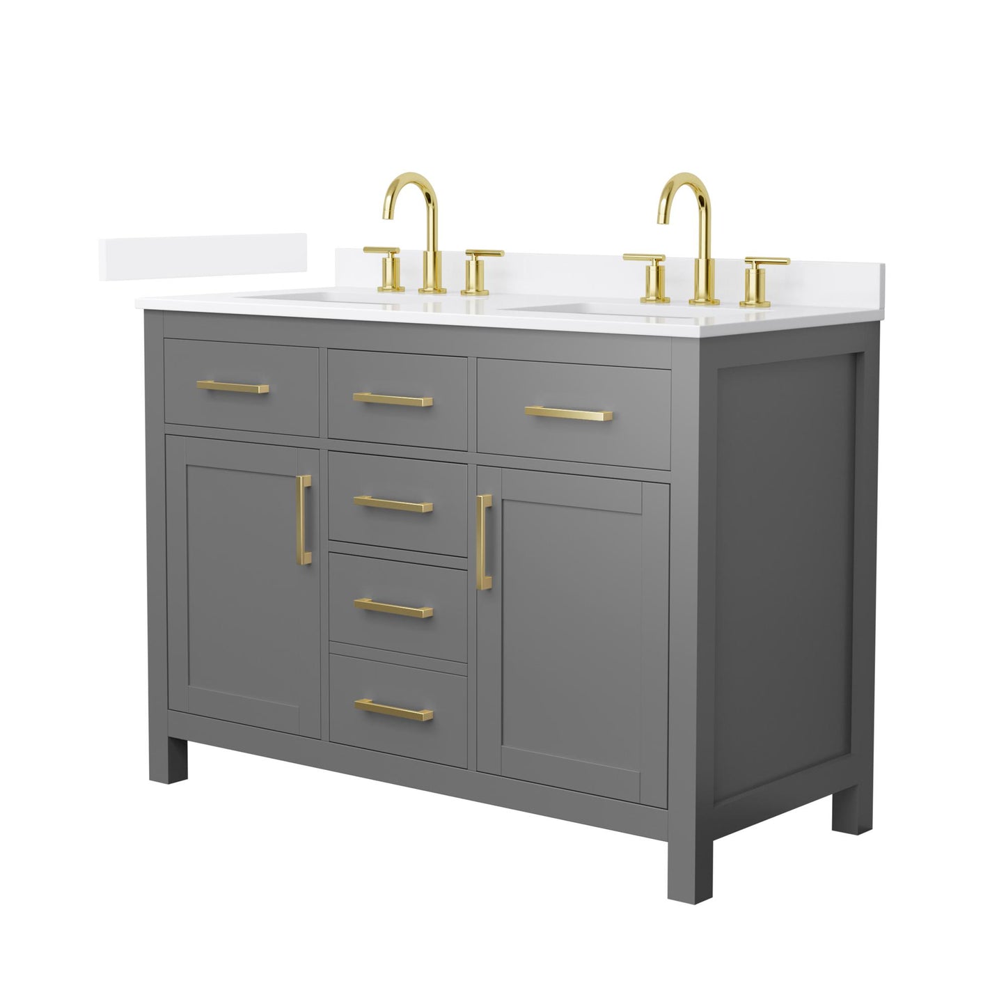 Beckett Bathroom Vanity with Countertop 48 inch Double Sink 3-hole Faucet Setup