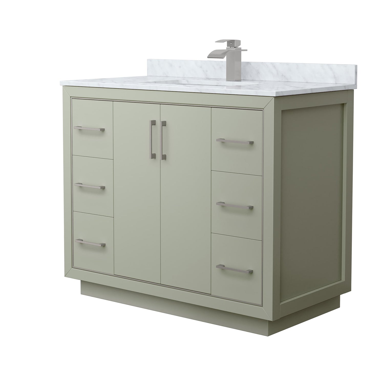Icon Bathroom Vanity with Countertop 42 inch Single Sink Single hole Faucet Setup