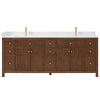 Custom image for Dark Walnut with Brushed Gold Trim / White Cultured Marble / No Mirror