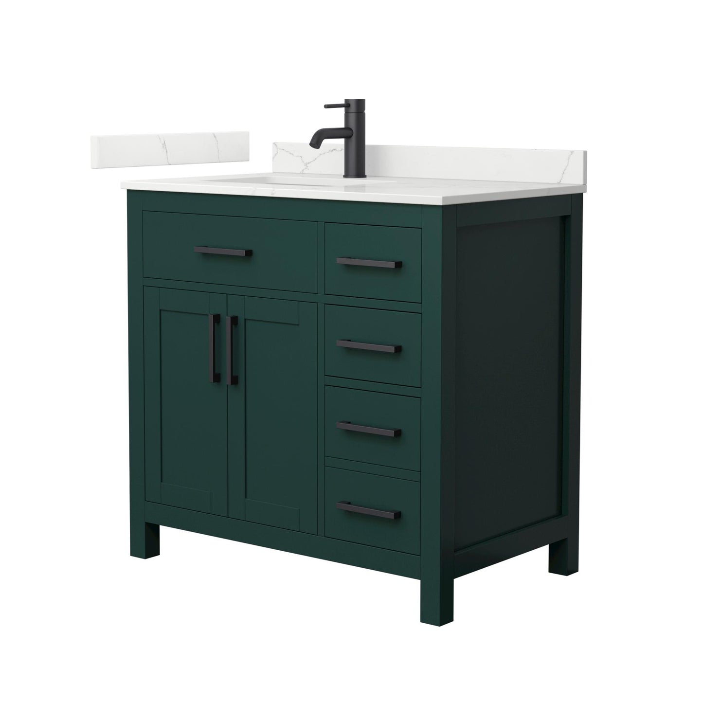 Beckett Bathroom Vanity with Countertop 36 inch Single Sink Single hole Faucet Setup