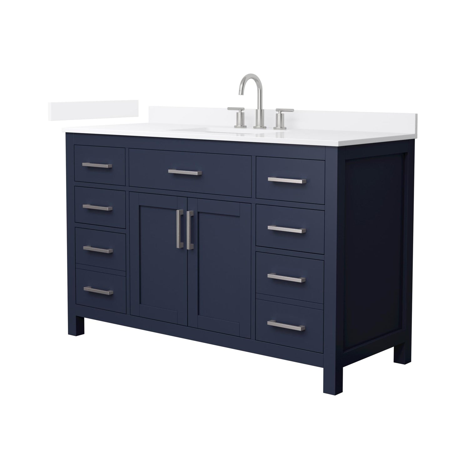 Beckett Bathroom Vanity with Countertop 54 inch Single Sink 3-hole Faucet Setup