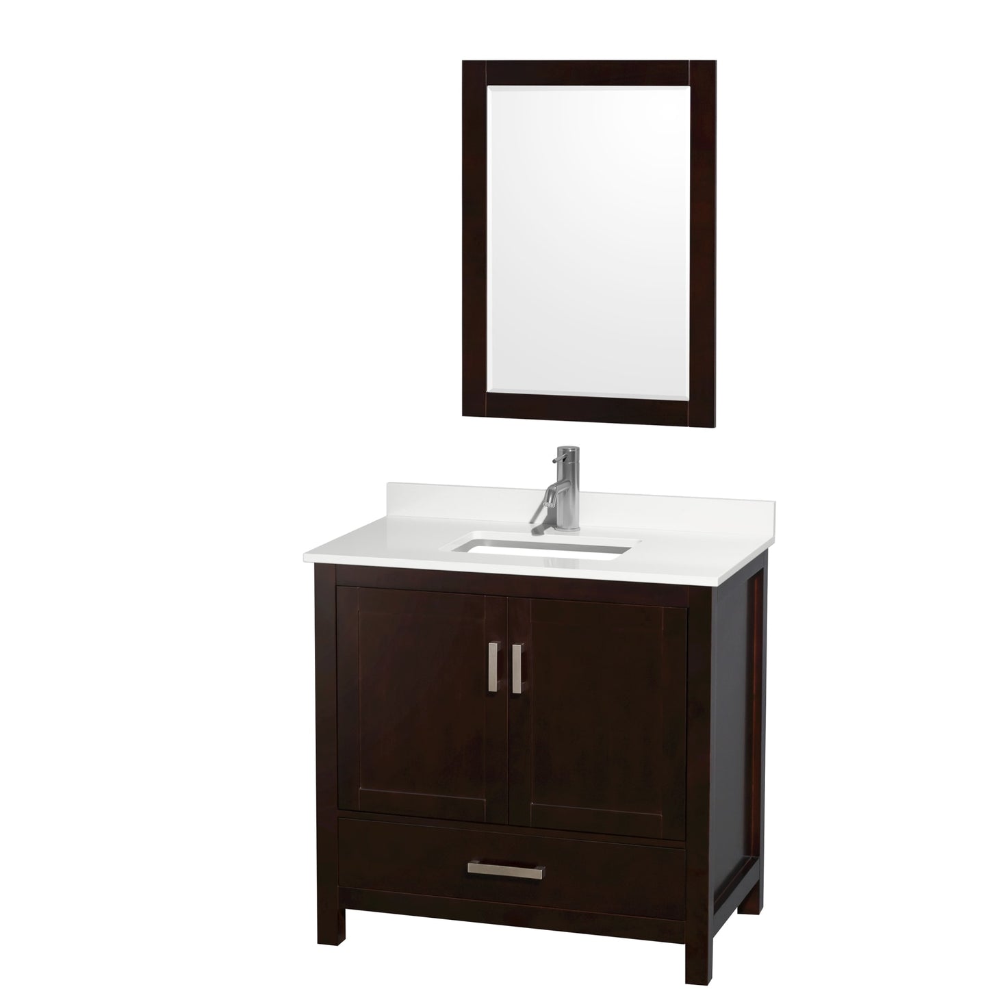 Sheffield Bathroom Vanity with Countertop 36 inch Single Sink Single hole Faucet Setup