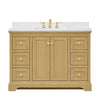Custom image for Honey Oak with Brushed Gold Trim / White Cultured Marble / No Mirror