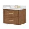 Custom image for Toasted Walnut with Satin Bronze Trim / White Quartz / No Mirror