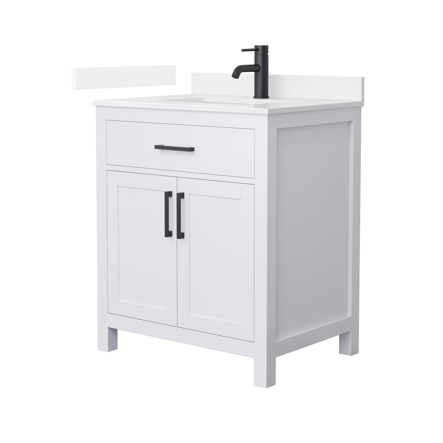 Beckett Bathroom Vanity with Countertop 30 inch Single Sink Single hole Faucet Setup