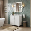 Custom image for White with Brushed Nickel Trim / Carrara Cultured Marble / No Mirror