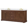 Custom image for Dark Walnut with Brushed Gold Trim / White Cultured Marble / No Mirror