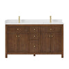 Custom image for Dark Walnut with Brushed Gold Trim / White Quartz / No Mirror