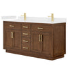 Custom image for Dark Oak with Brushed Gold Trim / Giotto Quartz / No Mirror