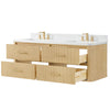 Custom image for Scandinavian Oak with Satin Bronze Trim / White Quartz / No Mirror