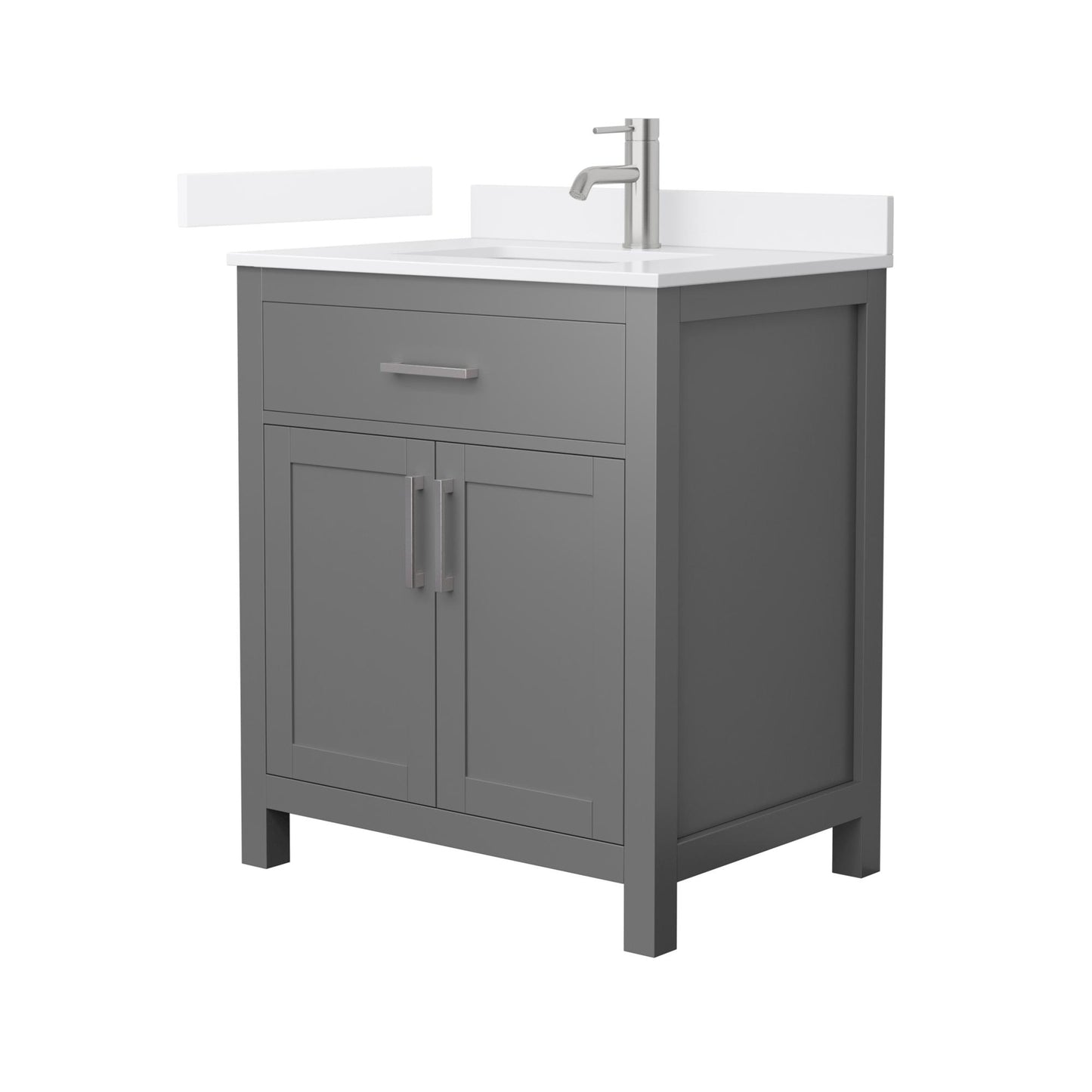 Beckett Bathroom Vanity with Countertop 30 inch Single Sink Single hole Faucet Setup