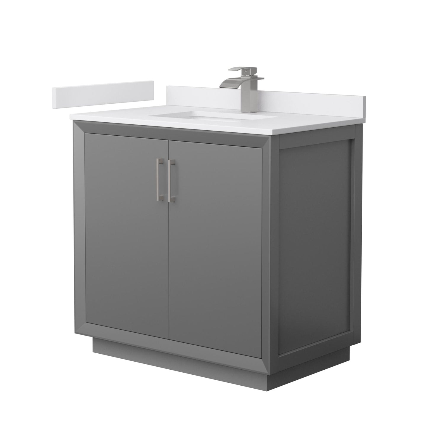 Strada Bathroom Vanity with Countertop 36 inch Single Sink Single hole Faucet Setup
