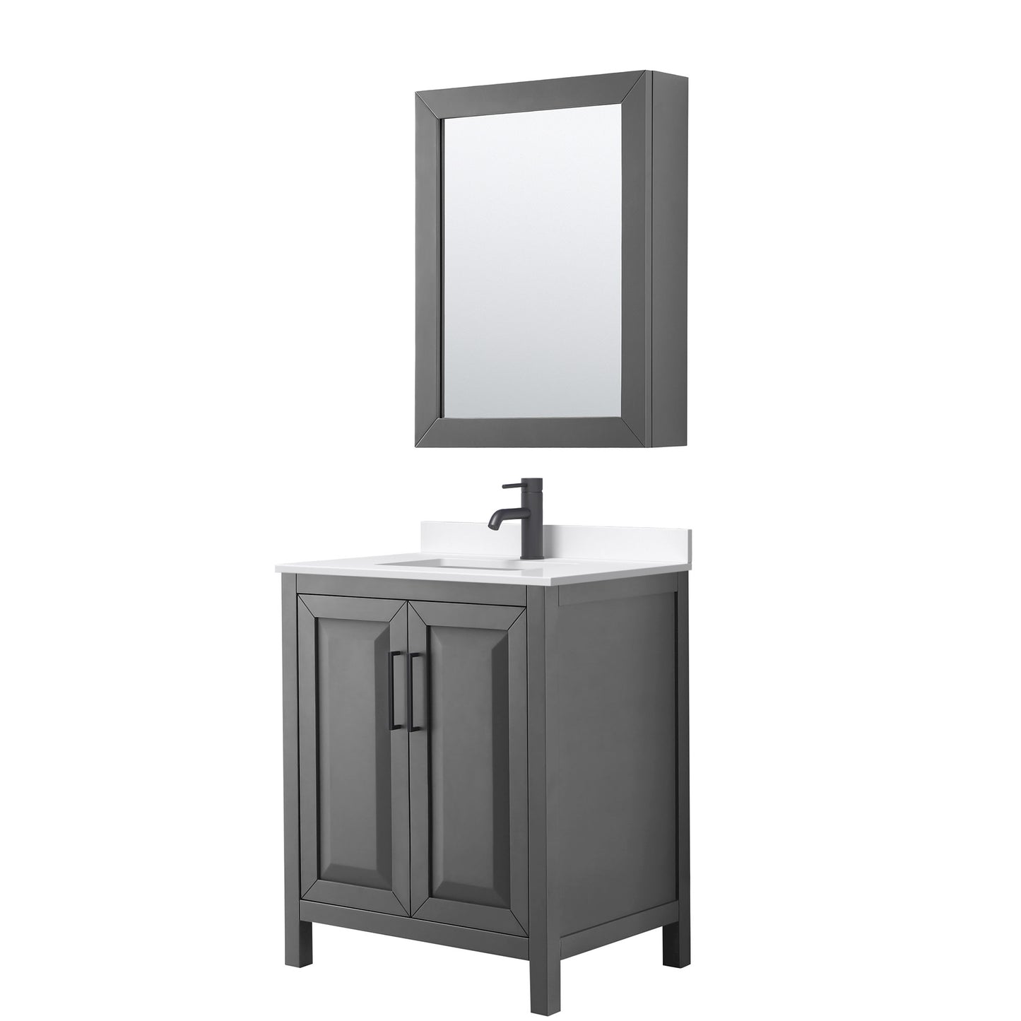 Daria Bathroom Vanity with Countertop 30 inch Single Sink Single hole Faucet Setup