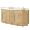 Custom image for Rift Oak with Brushed Gold Trim / Carrara Cultured Marble / No Mirror