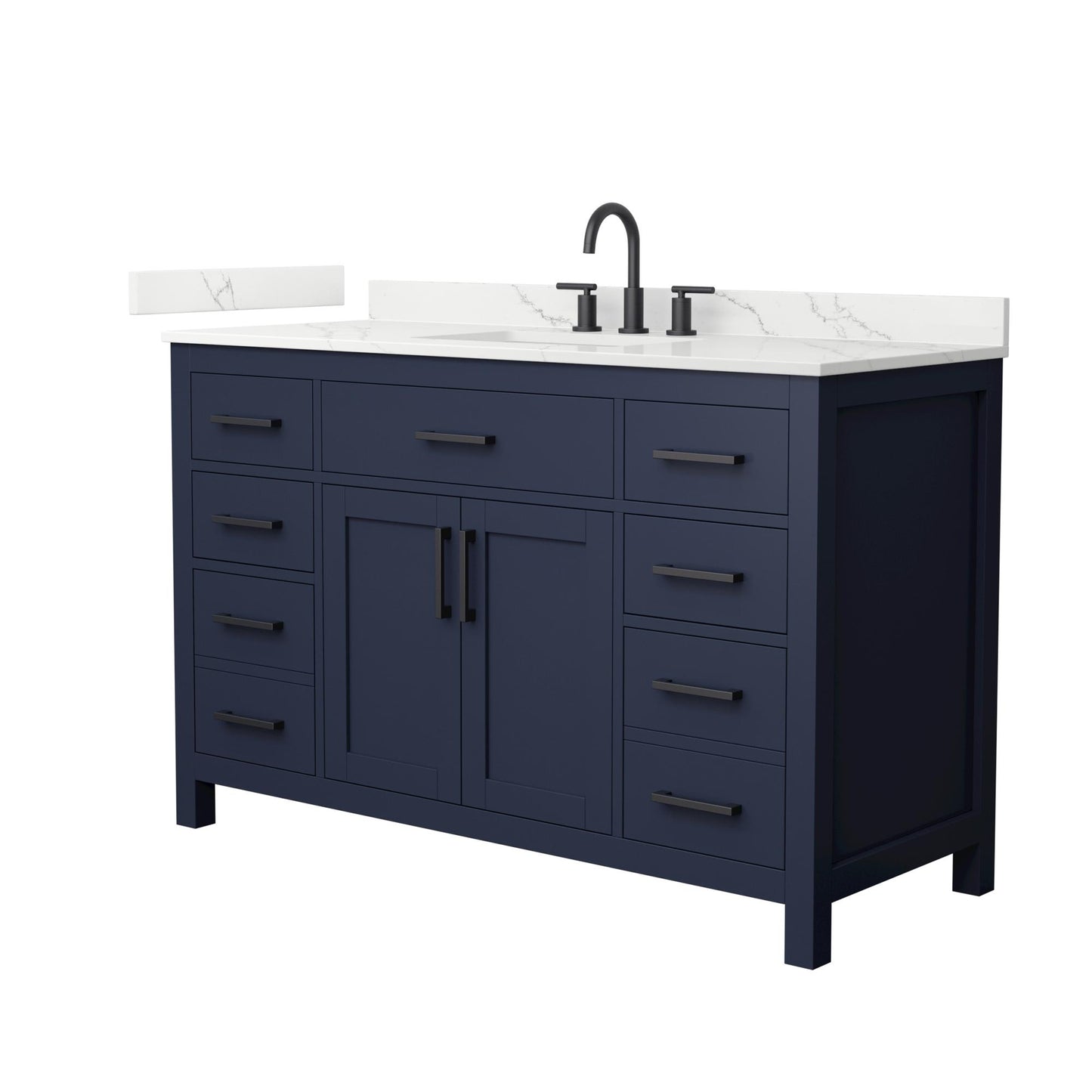 Beckett Bathroom Vanity with Countertop 54 inch Single Sink 3-hole Faucet Setup
