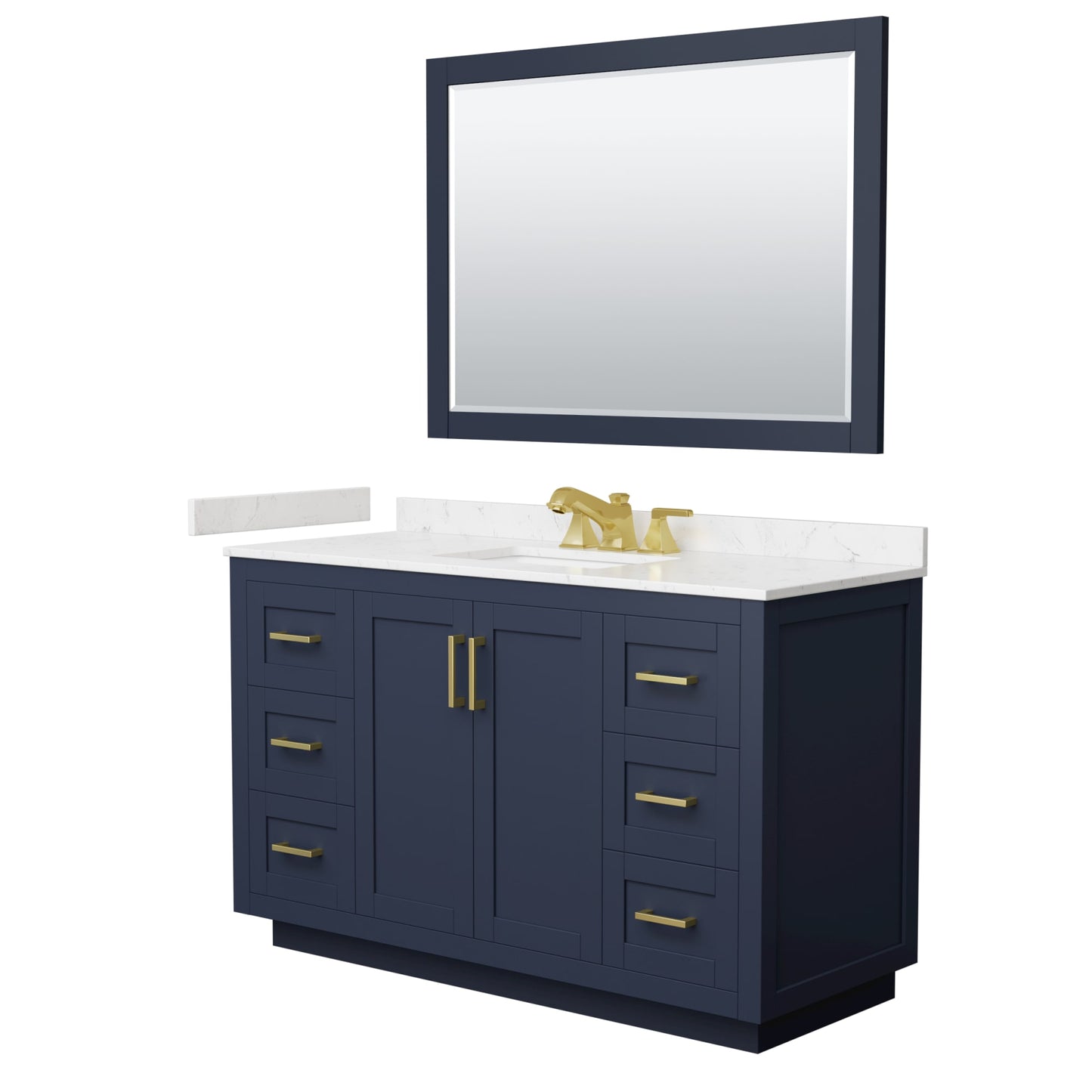 Miranda Bathroom Vanity with Countertop 54 inch Single Sink 3-hole Faucet Setup