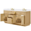 Custom image for Rift Oak with Brushed Gold Trim / White Cultured Marble / No Mirror