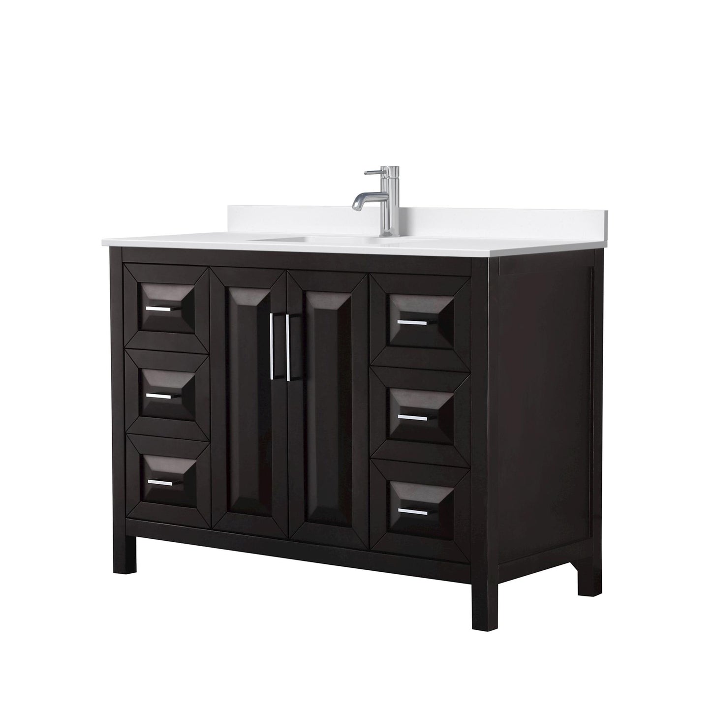 Daria Bathroom Vanity with Countertop 48 inch Single Sink Single hole Faucet Setup