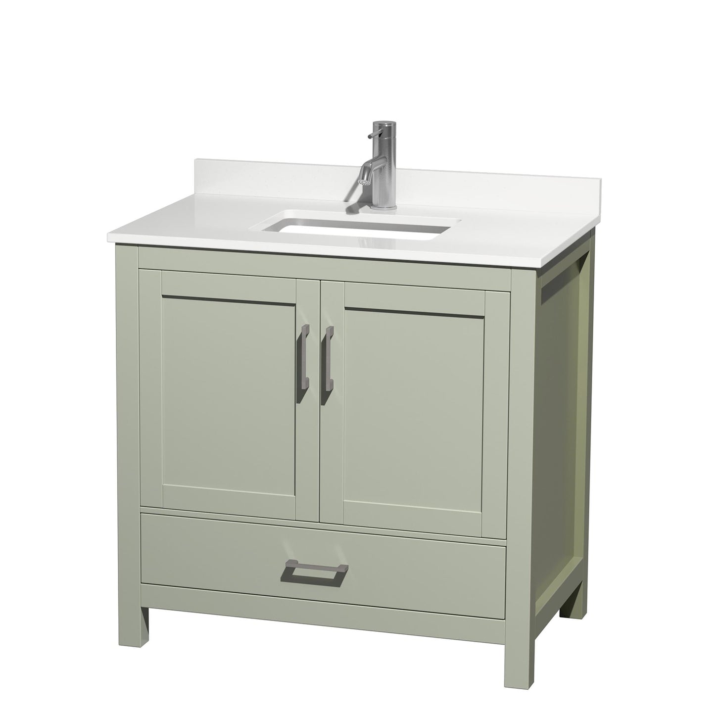 Sheffield Bathroom Vanity with Countertop 36 inch Single Sink Single hole Faucet Setup
