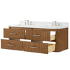 Custom image for Toasted Walnut with Brushed Nickel Trim / White Quartz / No Mirror