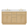 Custom image for Rift Oak with Brushed Gold Trim / Carrara Cultured Marble / No Mirror