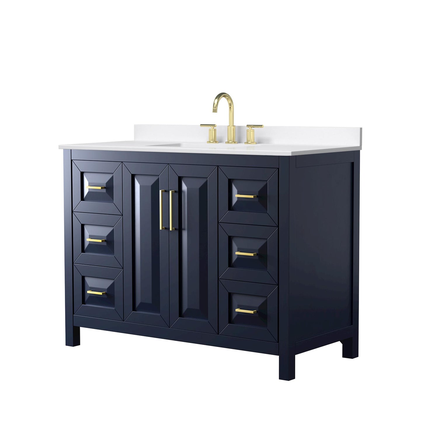 Daria Bathroom Vanity with Countertop 48 inch Single Sink 3-hole Faucet Setup